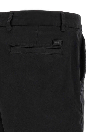 Black Cotton Bermuda Shorts