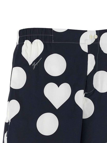Blue Cotton Bermuda Shorts