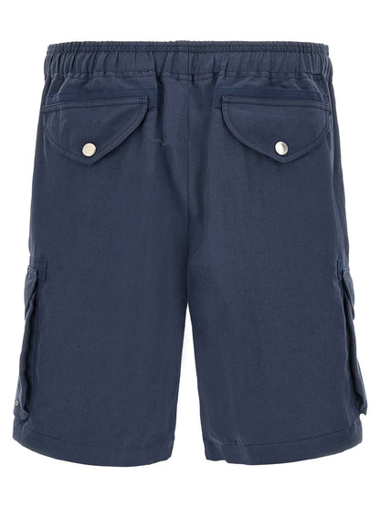 Blue Linen Bermuda Shorts