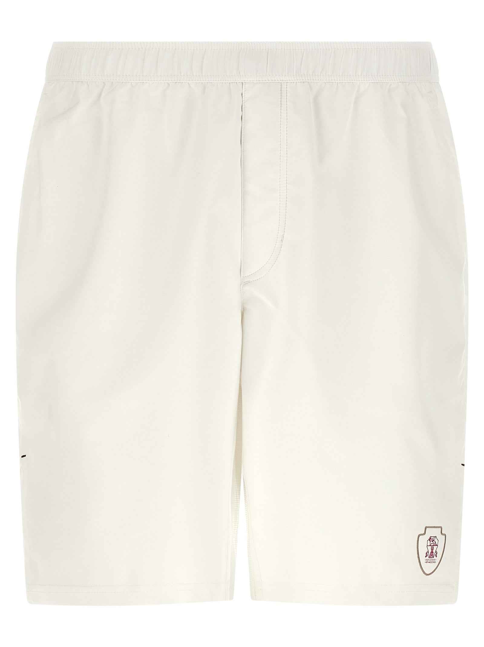 White Polyester Bermuda Shorts
