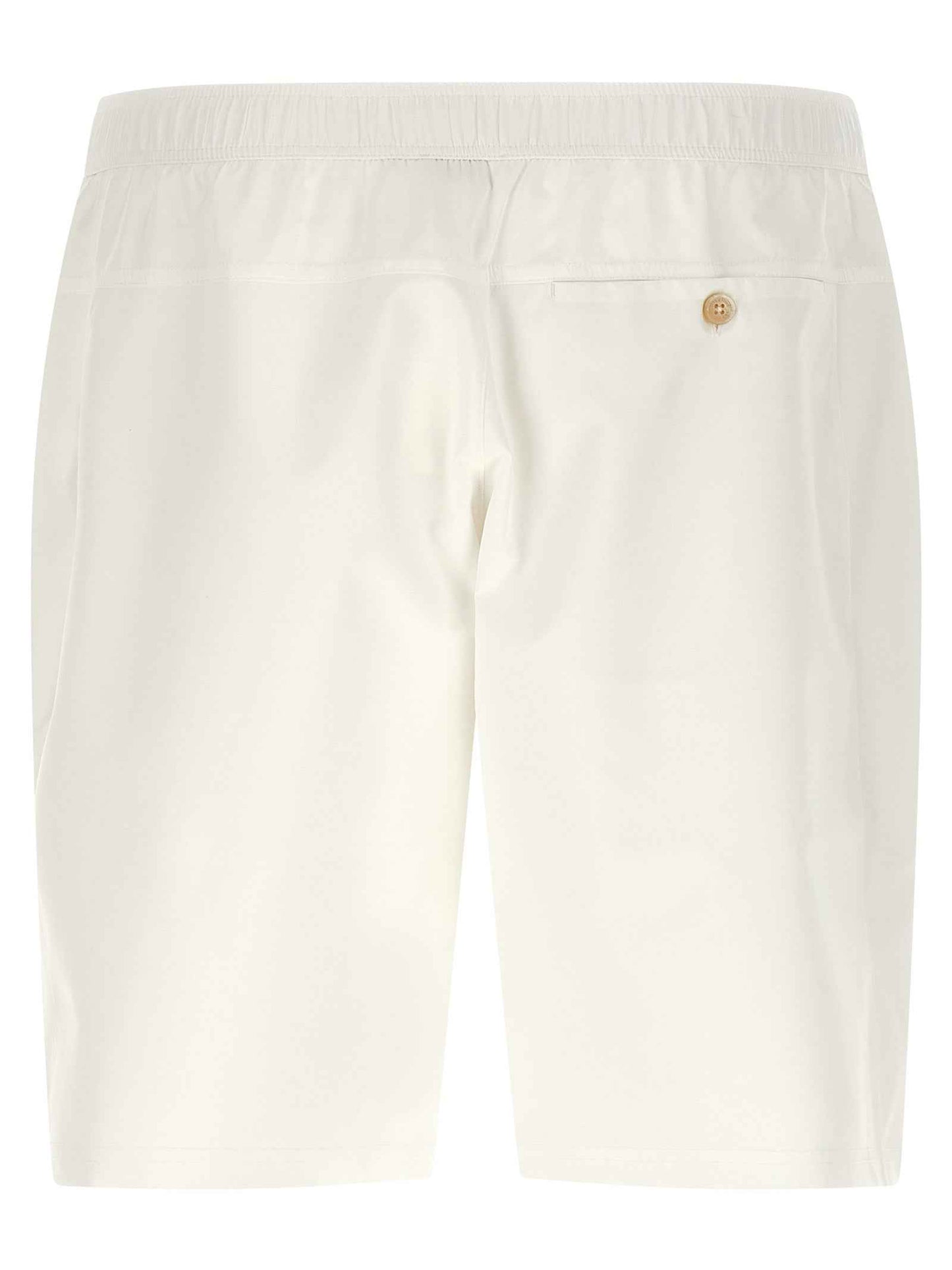 White Polyester Bermuda Shorts