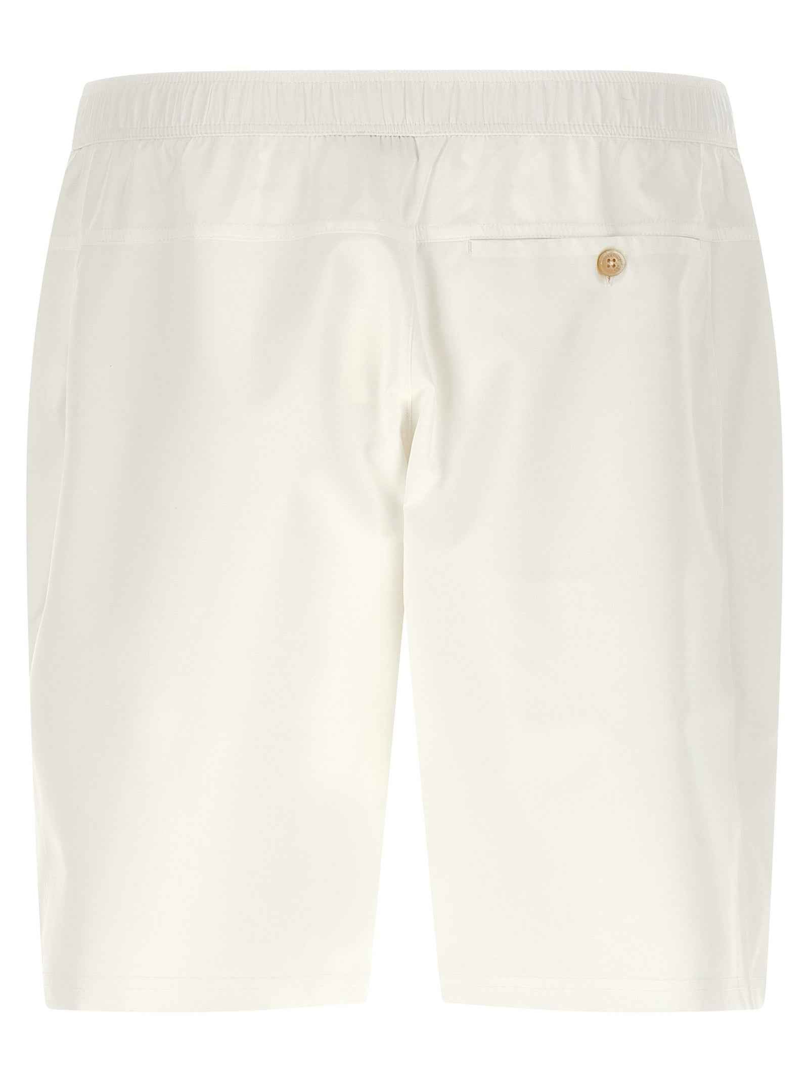 White Polyester Bermuda Shorts