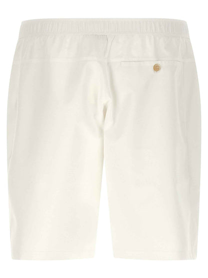 White Polyester Bermuda Shorts