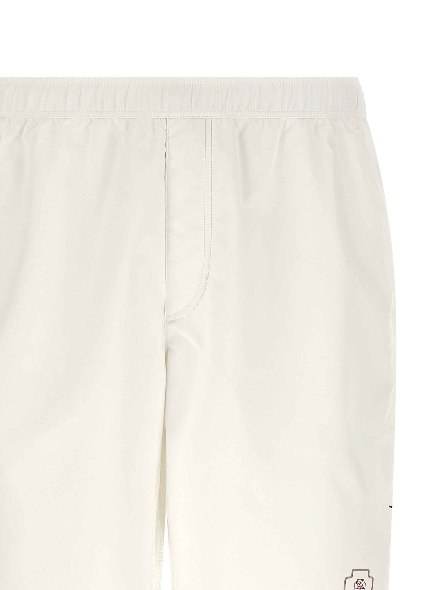 White Polyester Bermuda Shorts