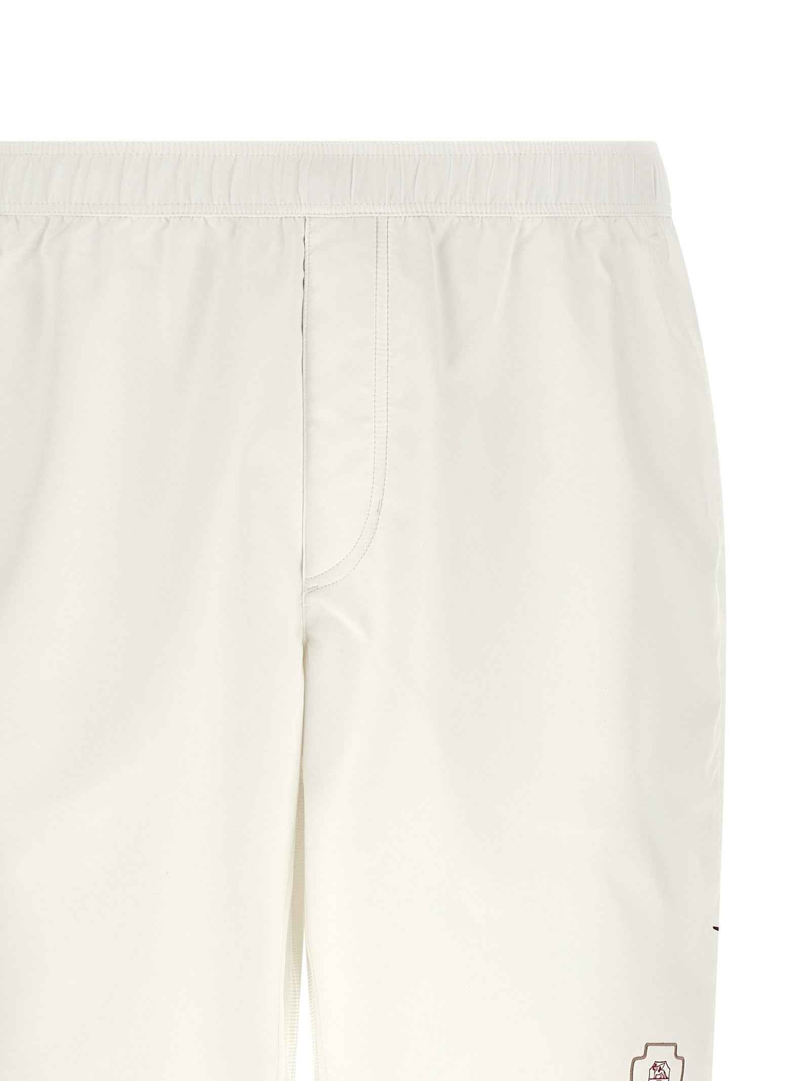White Polyester Bermuda Shorts