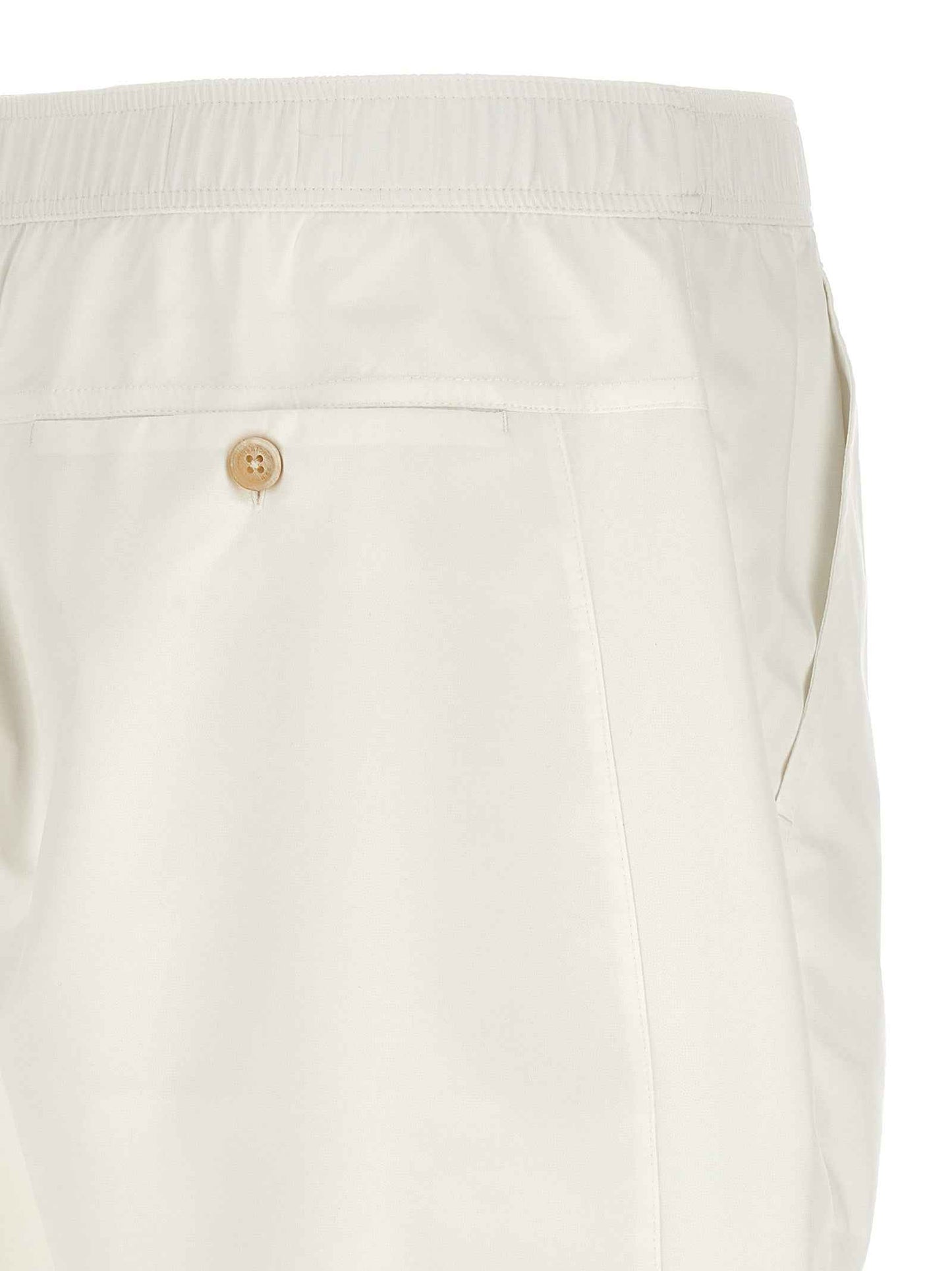 White Polyester Bermuda Shorts