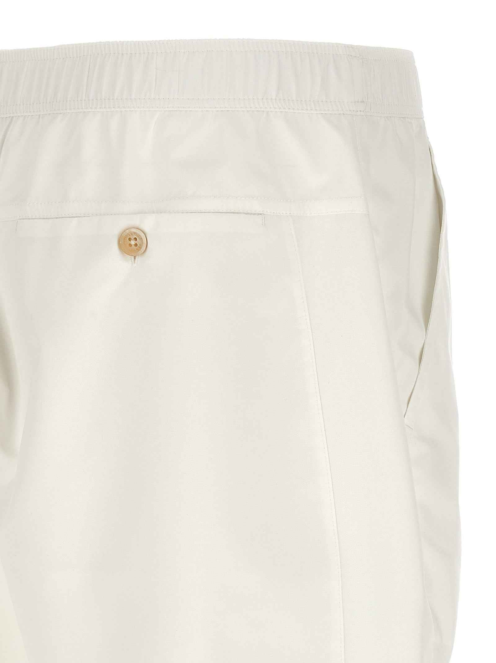 White Polyester Bermuda Shorts
