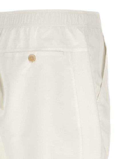 White Polyester Bermuda Shorts