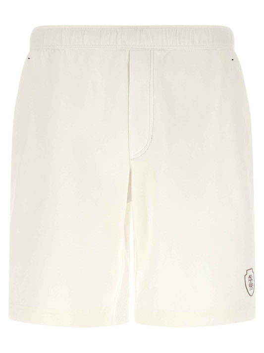 White Cotton Bermuda Shorts