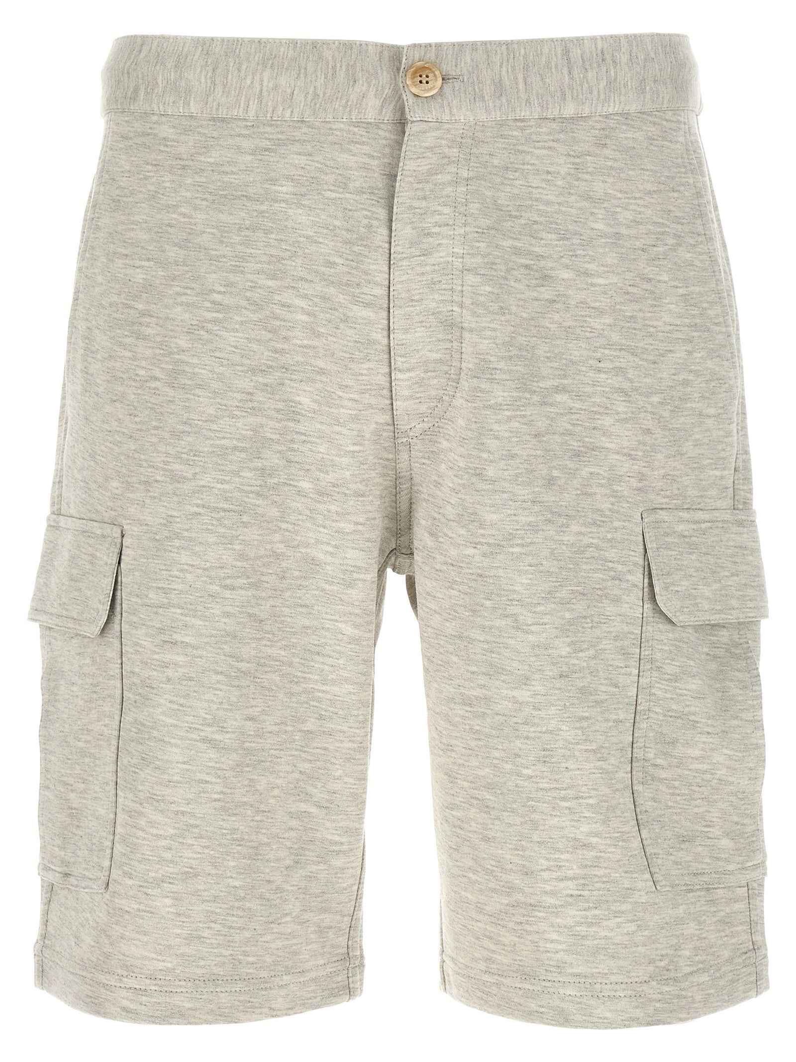 Gray Cotton Bermuda Shorts