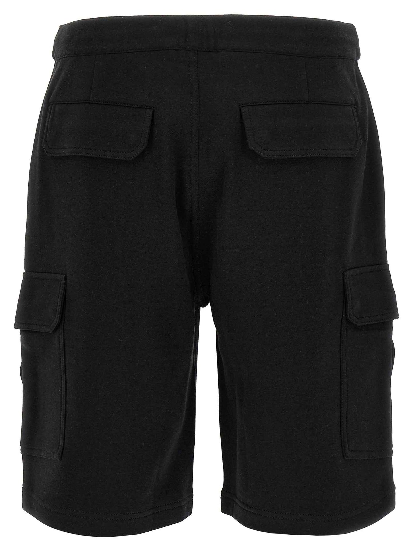 Black Cotton Bermuda Shorts