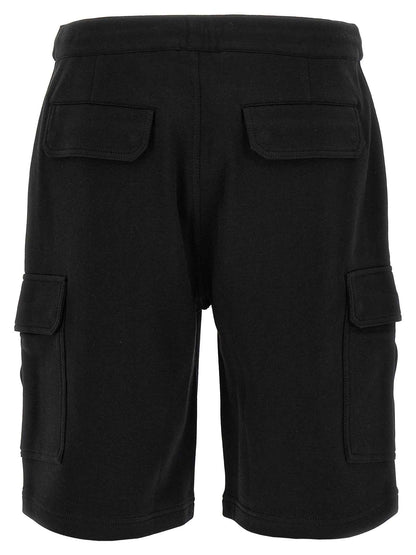 Black Cotton Bermuda Shorts