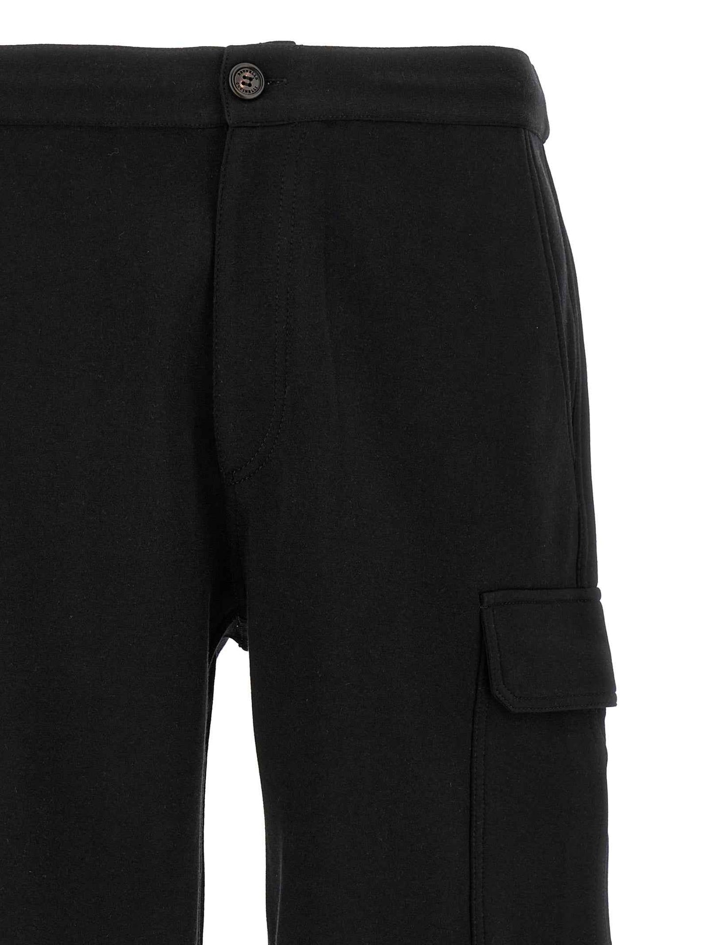 Black Cotton Bermuda Shorts