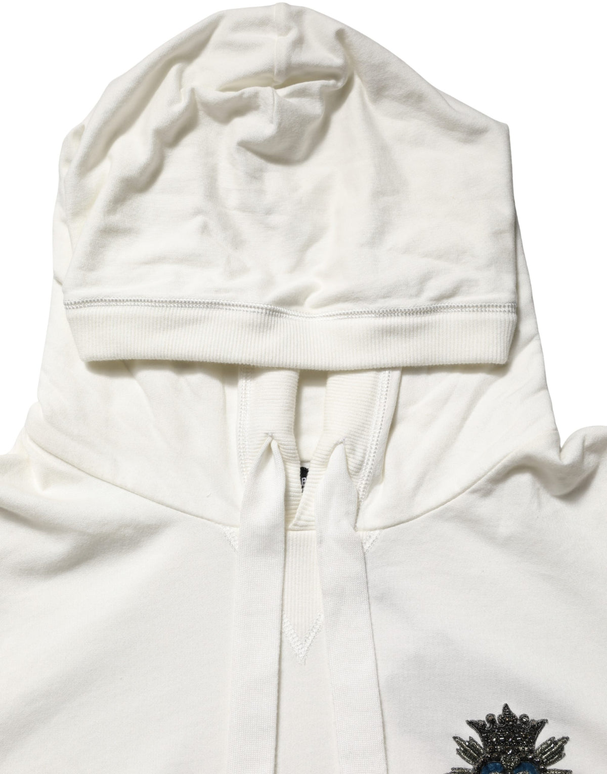 White Cotton Hooded Sweatshirt Sweater