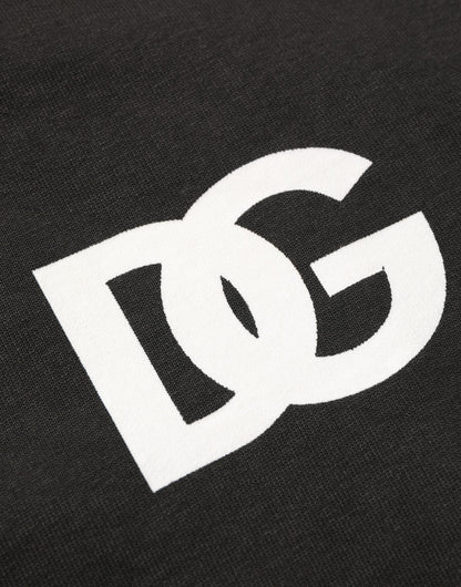 Black Cotton Logo Hooded Full Zip Sweater