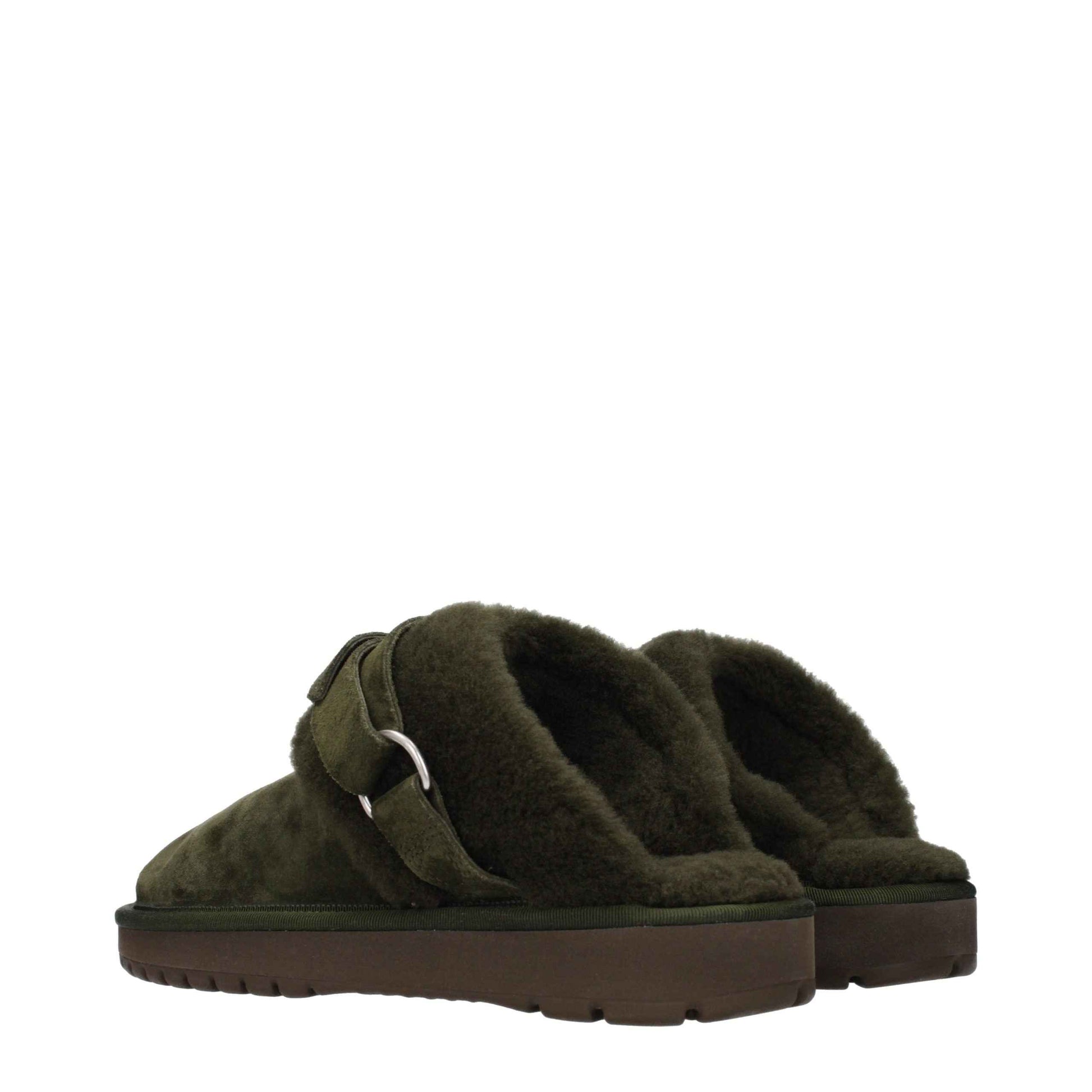 Green Leather Slippers