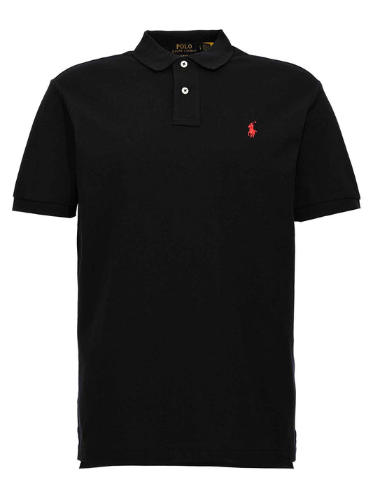 Black Cotton Polo Shirt