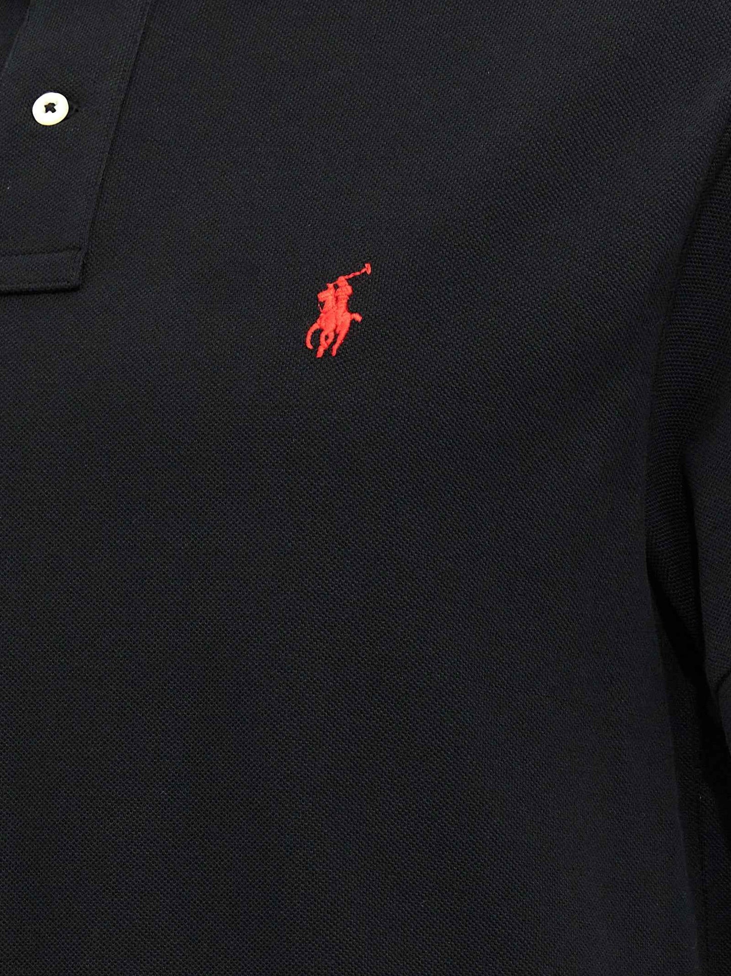 Black Cotton Polo Shirt