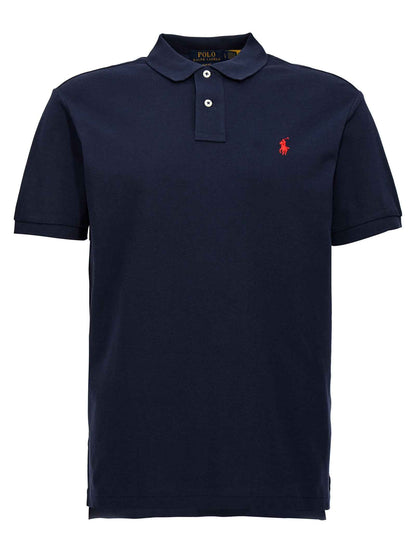 Blue Cotton Polo Shirt