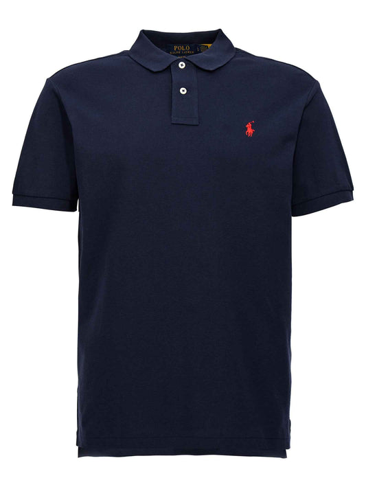 Blue Cotton Polo Shirt