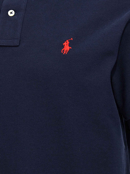 Blue Cotton Polo Shirt