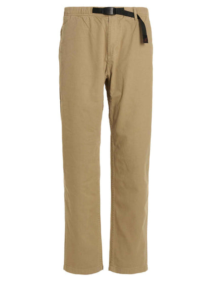 Beige Cotton Casual Pants
