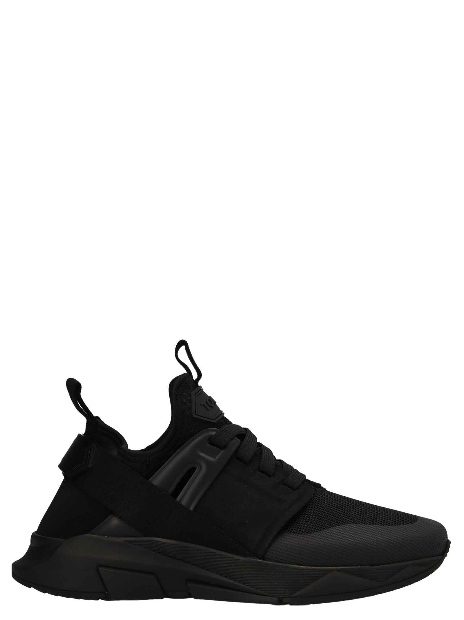 Black Polyethylene Athletic Sneakers