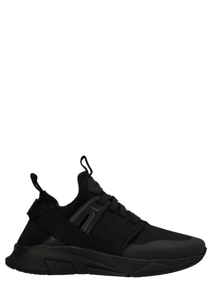 Black Polyethylene Athletic Sneakers