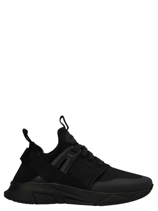 Black Polyethylene Athletic Sneakers