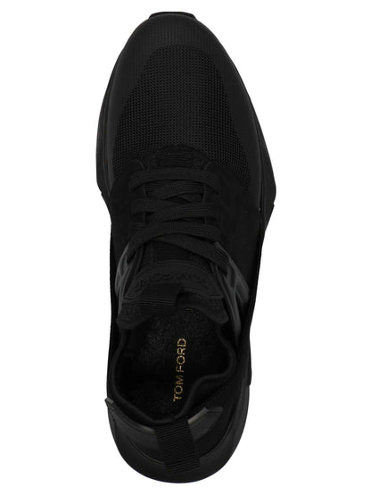 Black Polyethylene Athletic Sneakers