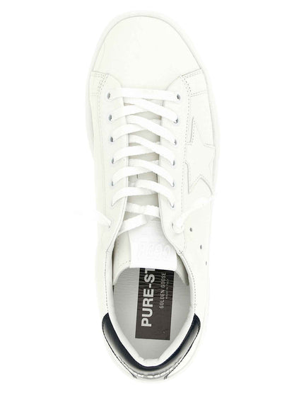 Blue Cowhide Low Top Sneakers