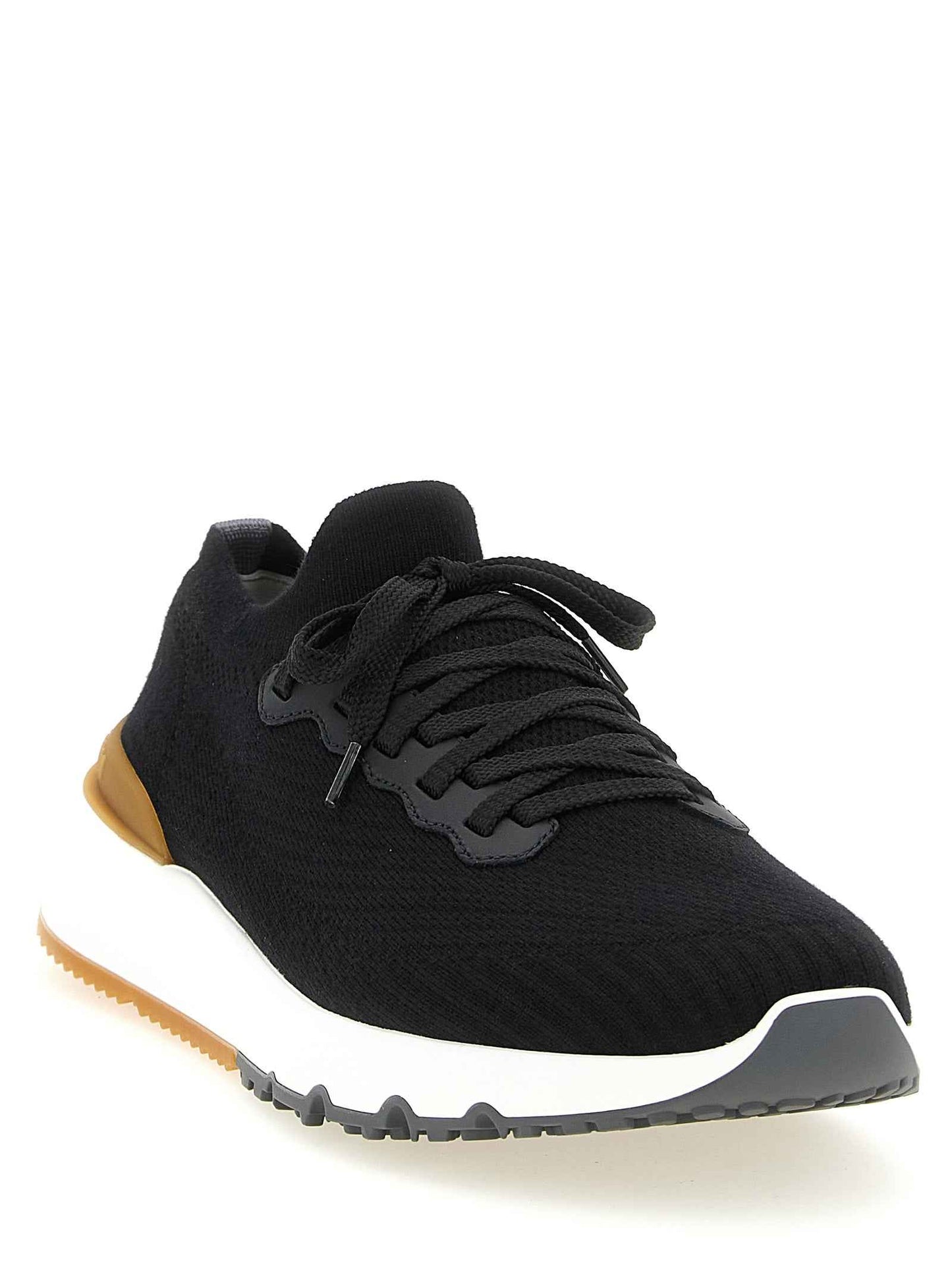 Black Polyethylene Athletic Sneakers