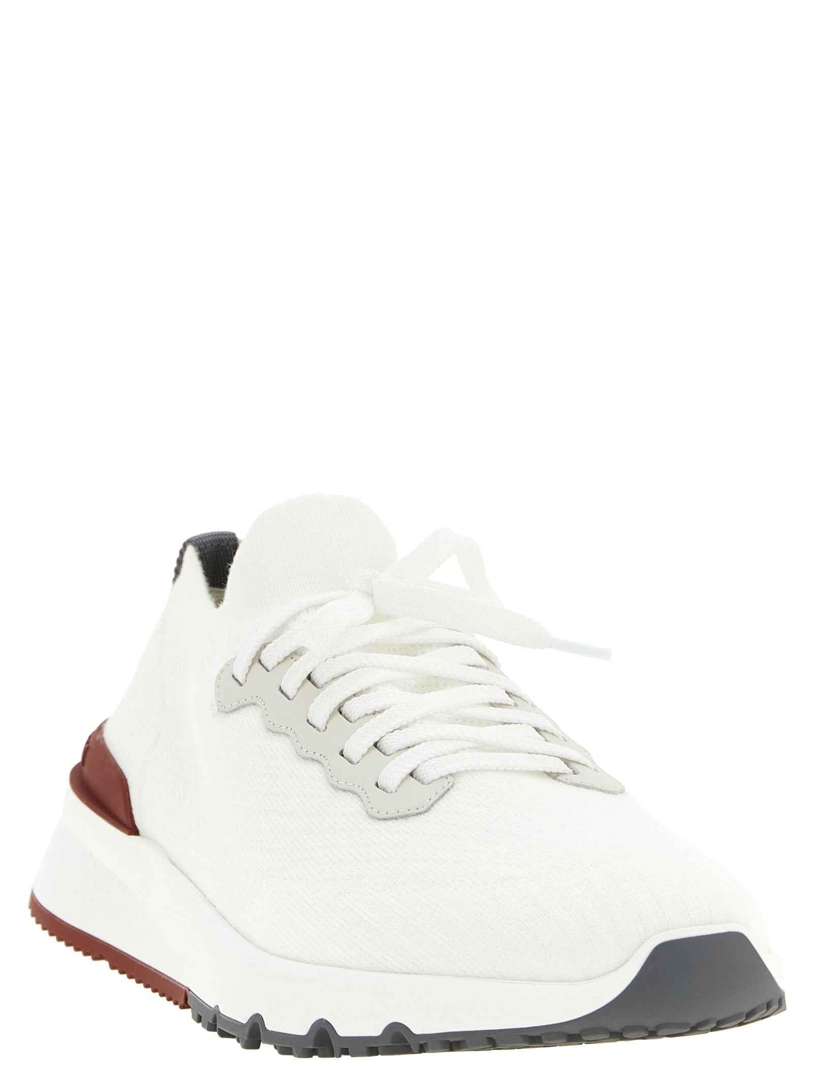 White Polyethylene Athletic Sneakers