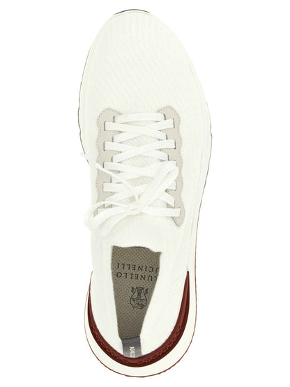 White Polyethylene Athletic Sneakers
