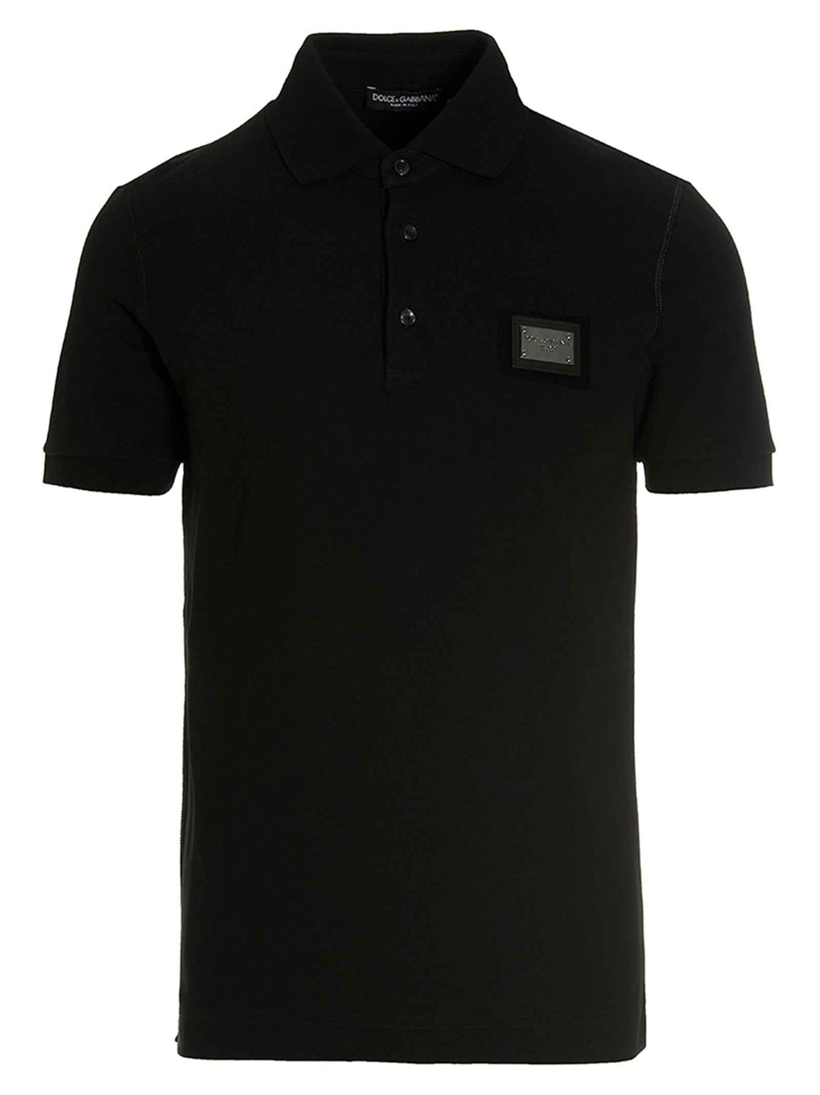 Black Cotton Polo Shirt