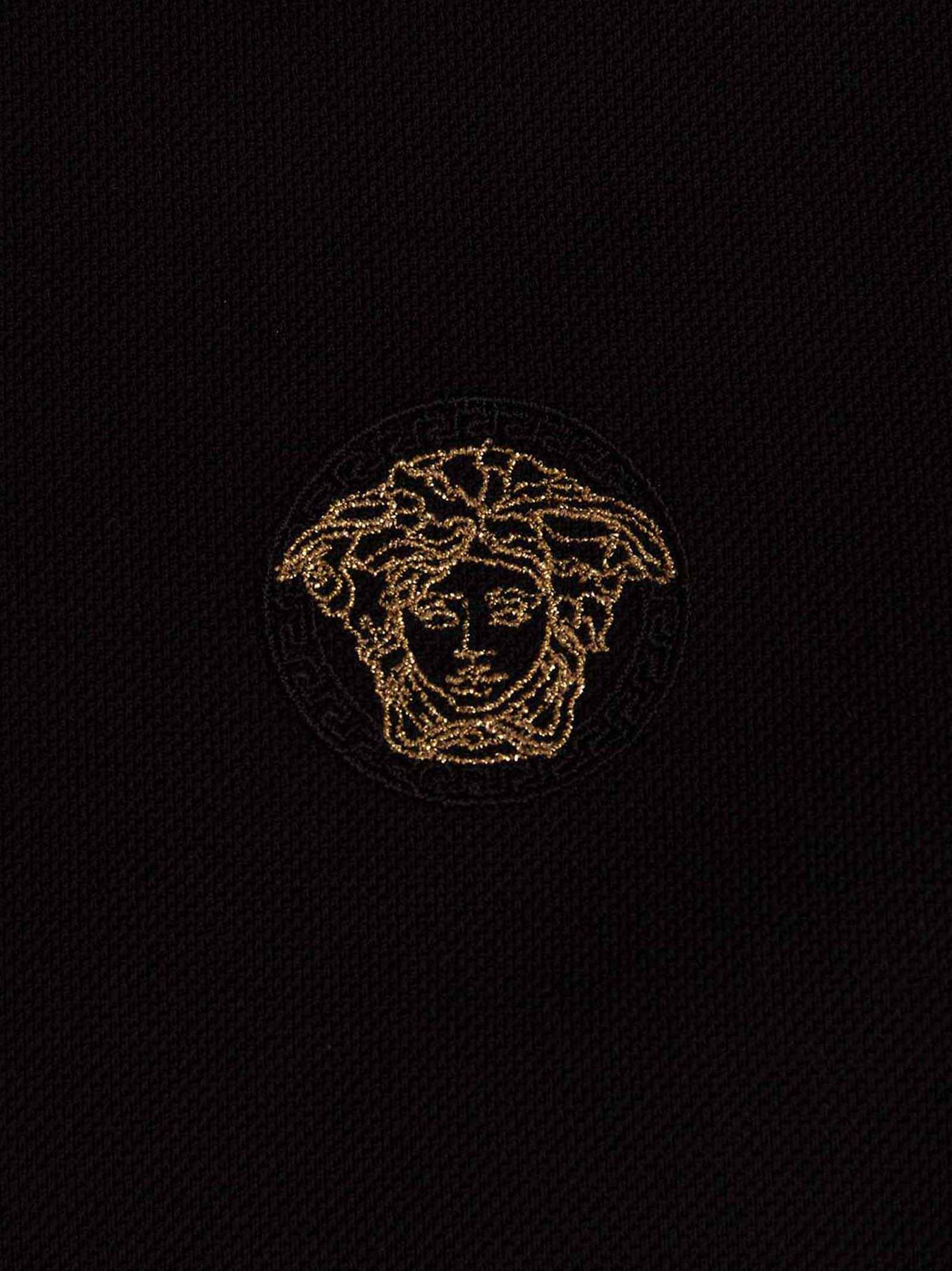 Black Cotton Polo Shirt