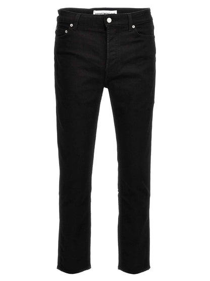 Black Cotton Skinny Jeans