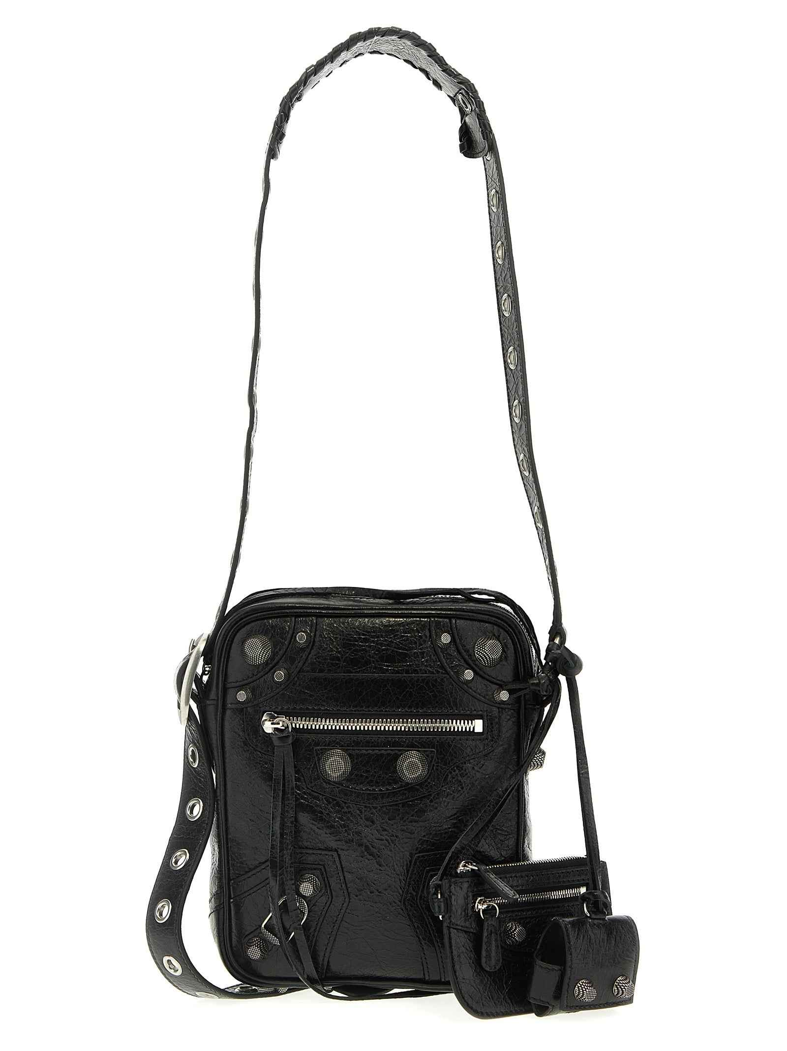 Black Lamb Leather Crossbody Bag