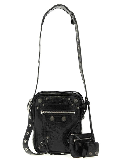 Black Lamb Leather Crossbody Bag
