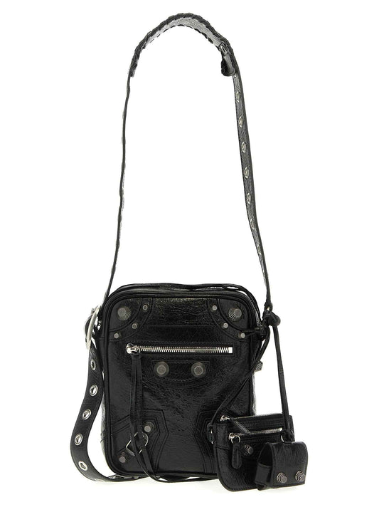 Black Lamb Leather Crossbody Bag