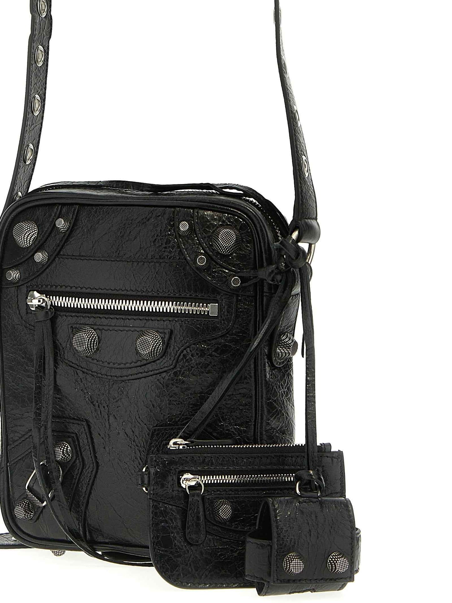 Black Lamb Leather Crossbody Bag