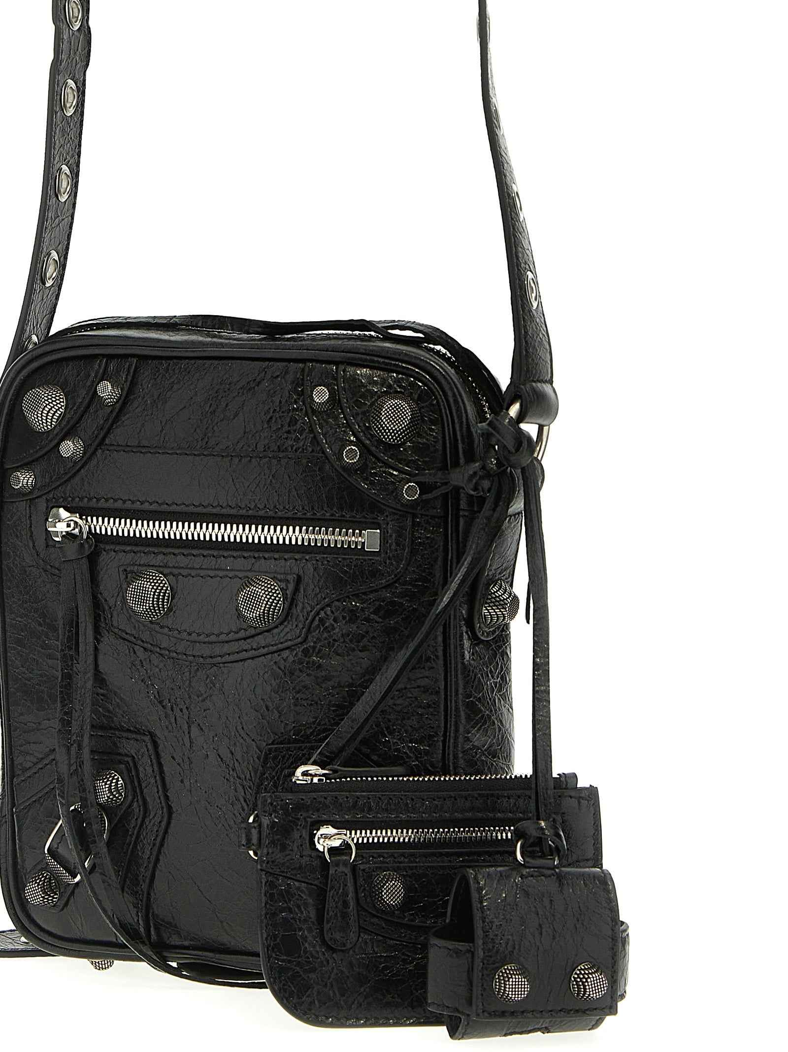 Black Lamb Leather Crossbody Bag