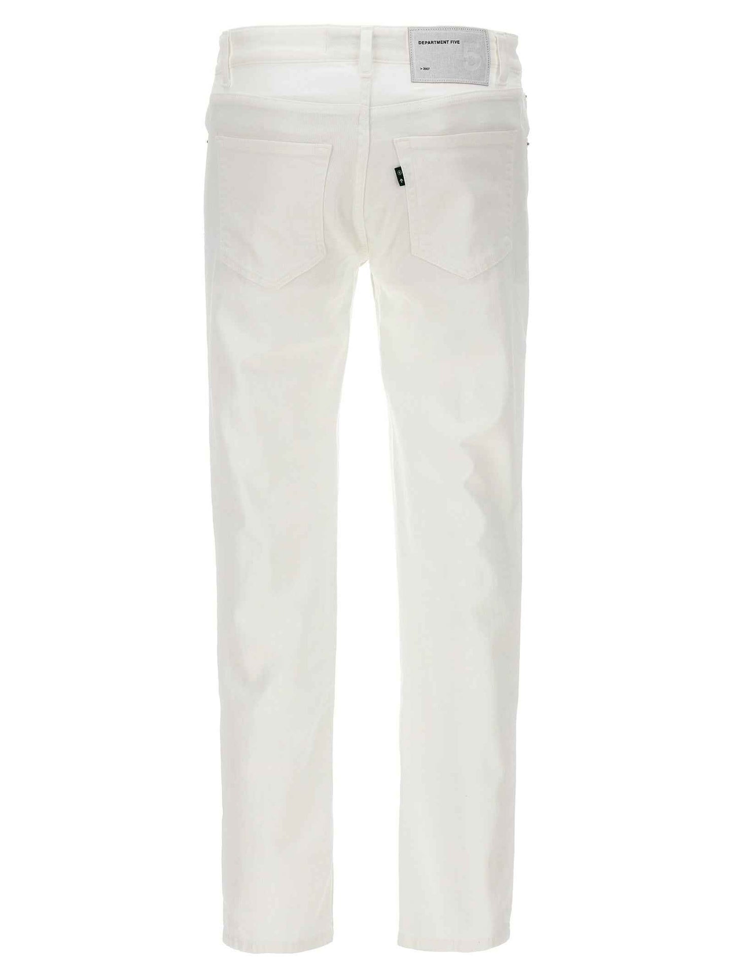 White Cotton Straight-Leg Jeans