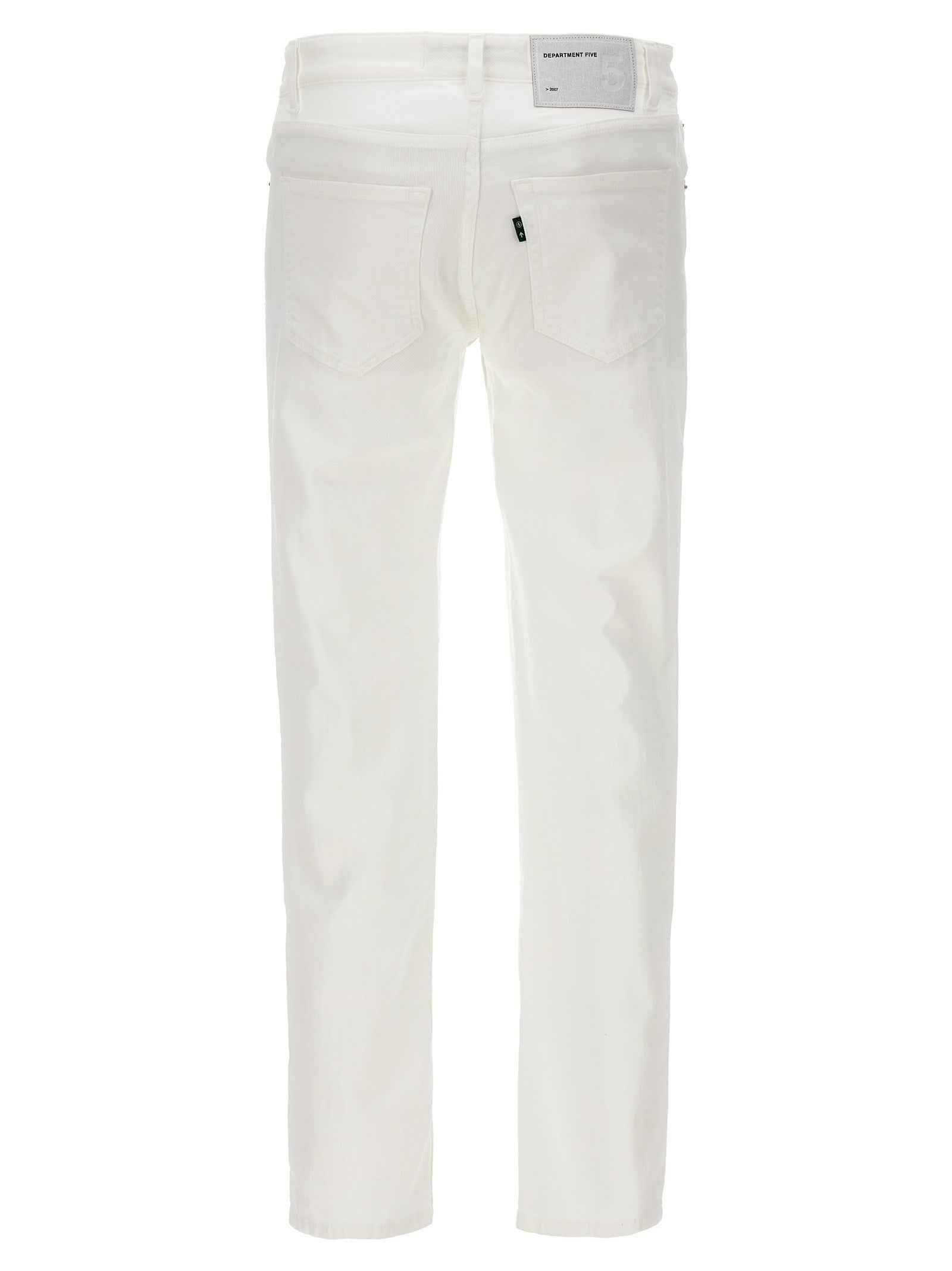 White Cotton Straight-Leg Jeans
