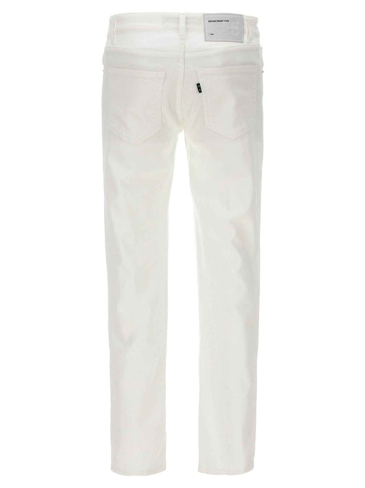 White Cotton Straight-Leg Jeans