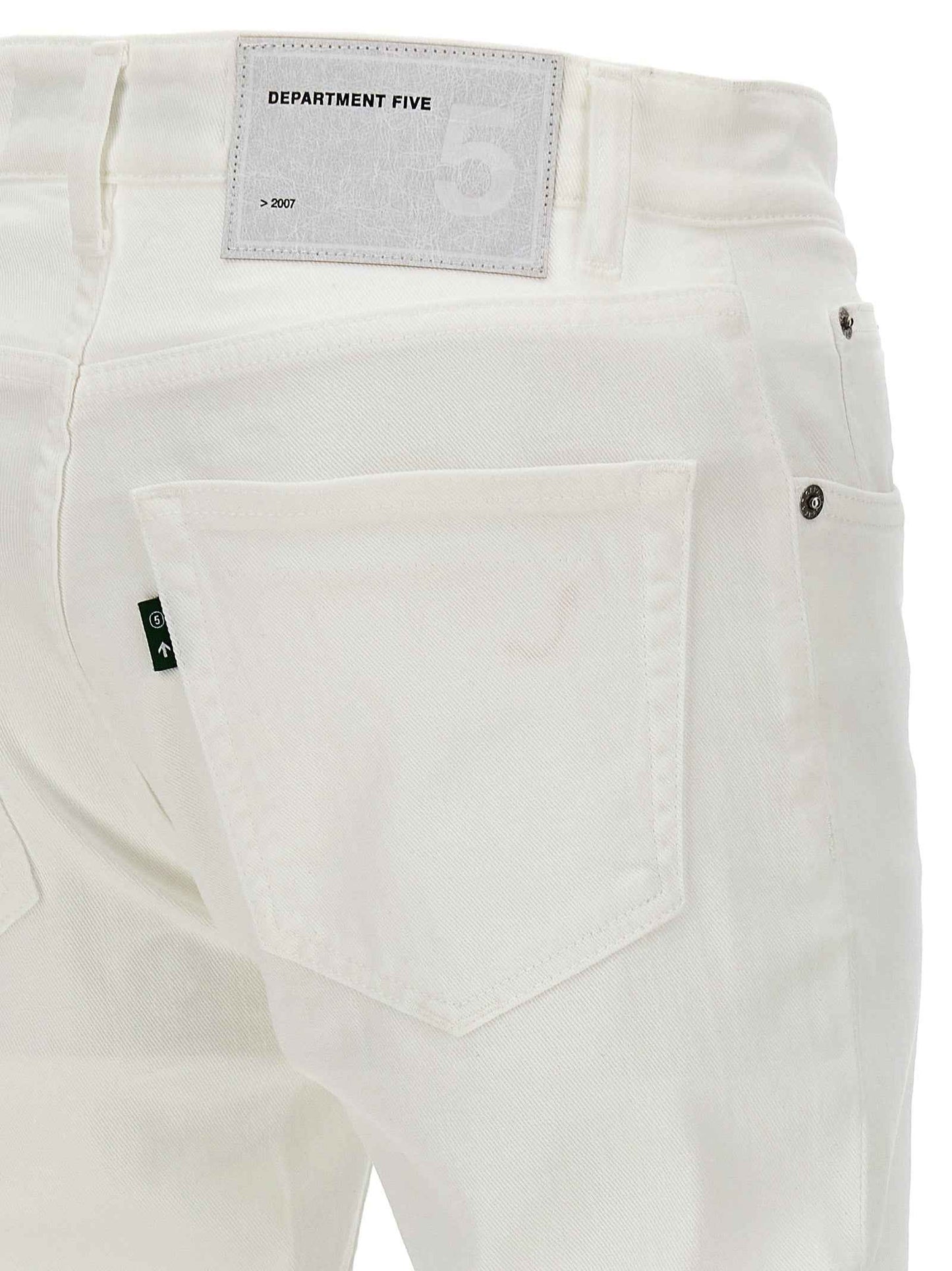 White Cotton Straight-Leg Jeans