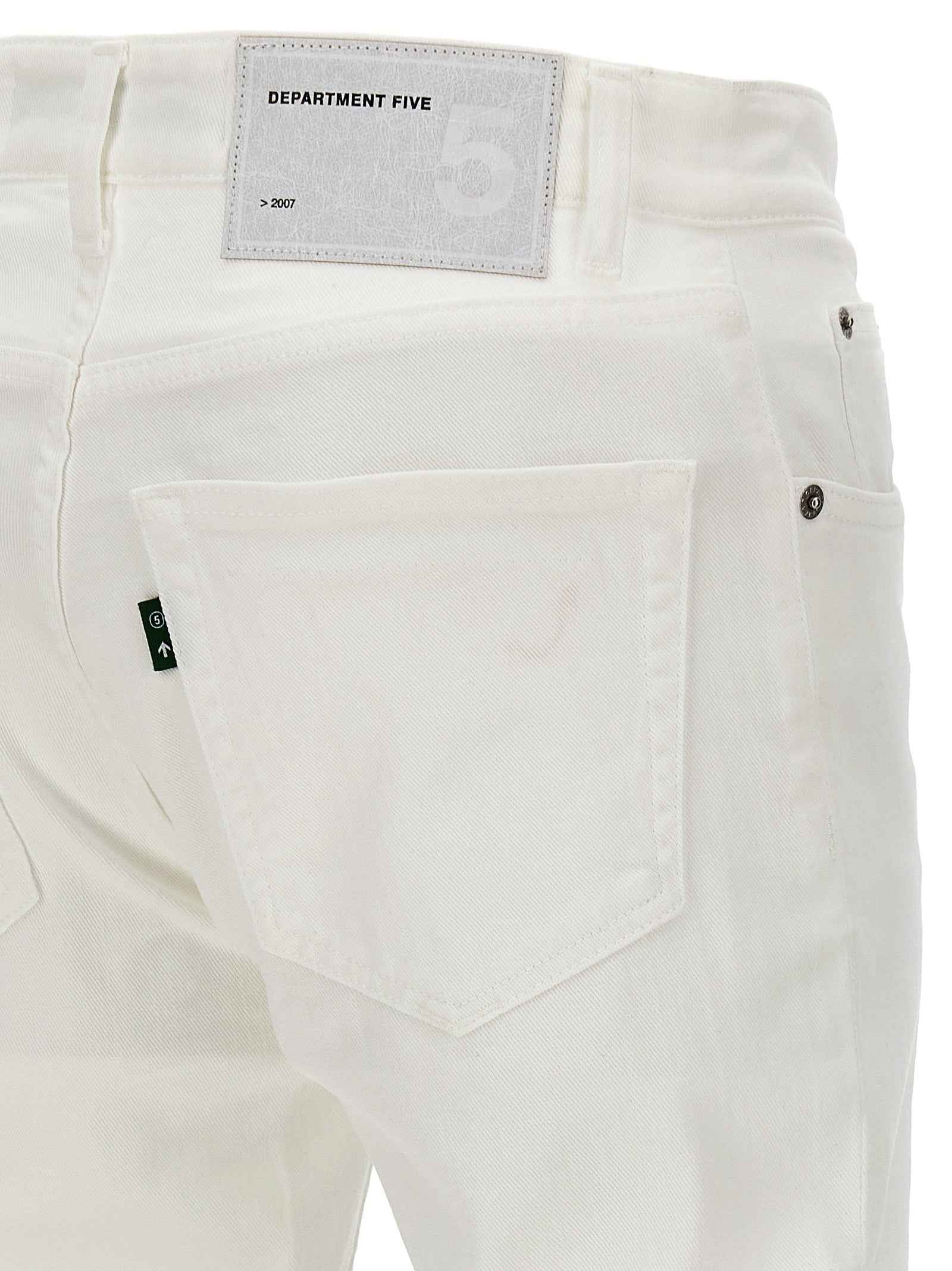 White Cotton Straight-Leg Jeans