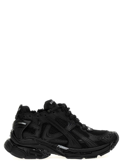 Black Polyester Athletic Sneakers