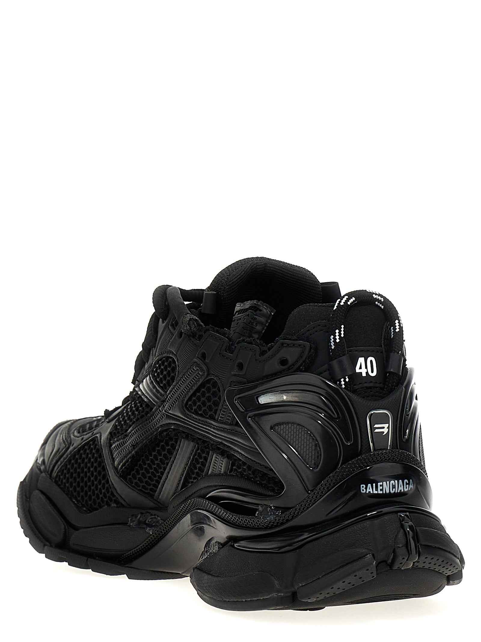 Black Polyester Athletic Sneakers