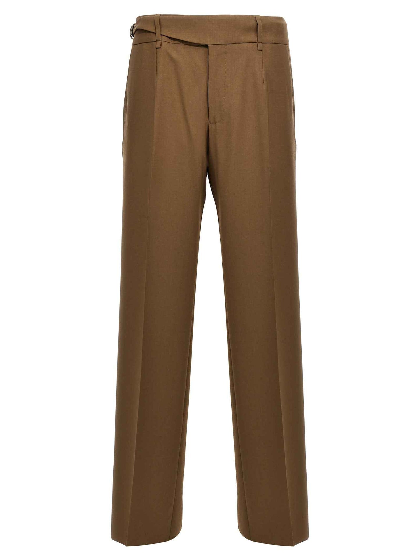 Brown Virgin Wool Dress Pants